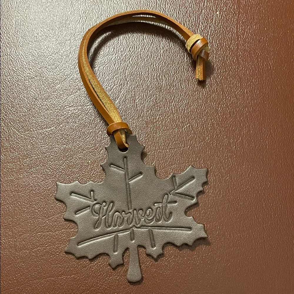Faux Leather Harvest Leaf Ornament/door hanger